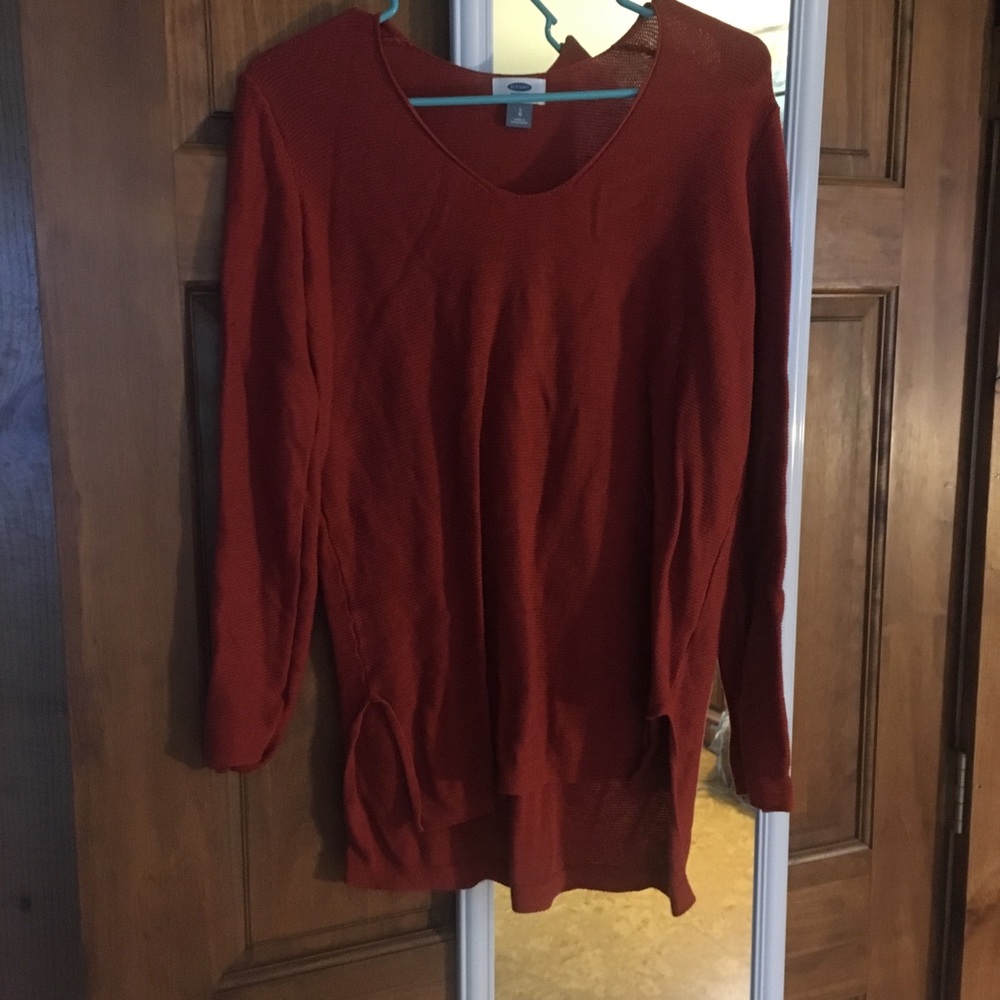 red/orange tunic sweater